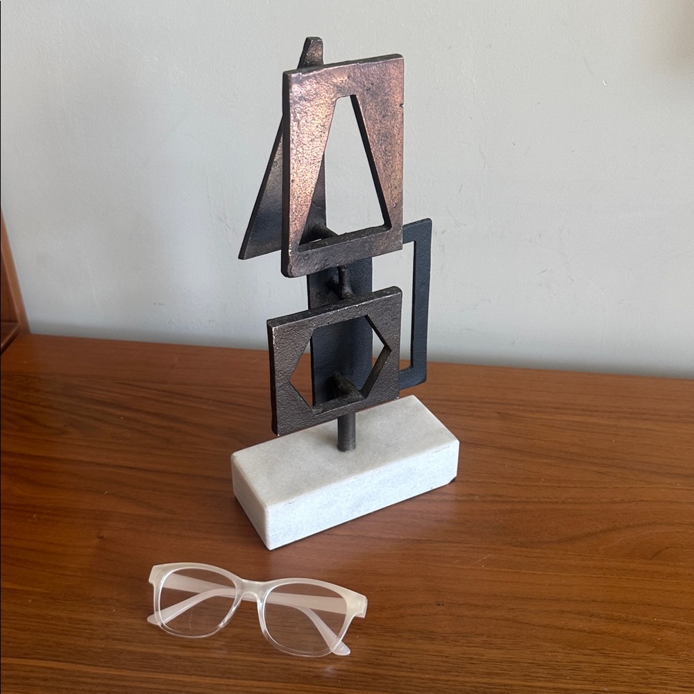 West elm Abstract Bronze Sculpture on Marble Base - Picture 4 of 4